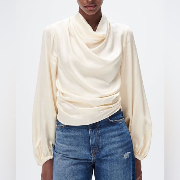 Zara DRAPED SATIN EFFECT TOP SPECIAL EDITION - Picture 11 of 12